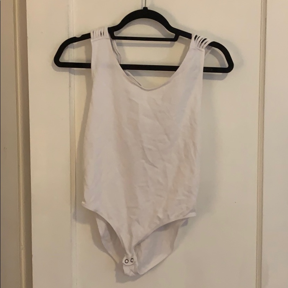 Express white body suit with tie back